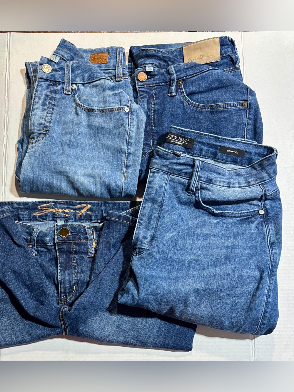 4 Pc Denim Reseller Lot Judy Blue Seven7 Jeans Shorts Sizes 6-16W